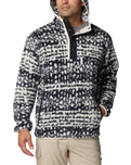 The Columbia Mens Helvetia II Printed Hooded Fleece Jacket in Black Stippled Stripe