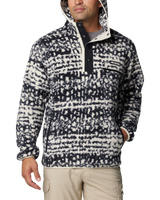 The Columbia Mens Helvetia II Printed Hooded Fleece Jacket in Black Stippled Stripe