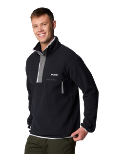 The Columbia Mens Helvetia II Half Snap Fleece Jacket in Black