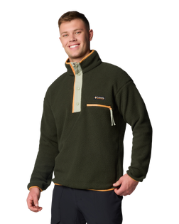 The Columbia Mens Helvetia II Half Snap Fleece Jacket in Greenscape