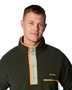 The Columbia Mens Helvetia II Half Snap Fleece Jacket in Greenscape