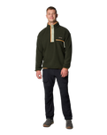 The Columbia Mens Helvetia II Half Snap Fleece Jacket in Greenscape