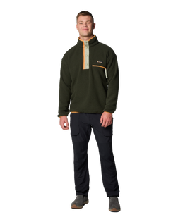 The Columbia Mens Helvetia II Half Snap Fleece Jacket in Greenscape