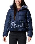 The Columbia Womens Leadbetter Point II Print Sherpa Hybrid Jacket in Collegiate Navy & Collegiate Navy Shadowvines