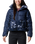 The Columbia Womens Leadbetter Point II Print Sherpa Hybrid Jacket in Collegiate Navy & Collegiate Navy Shadowvines