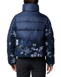 The Columbia Womens Leadbetter Point II Print Sherpa Hybrid Jacket in Collegiate Navy & Collegiate Navy Shadowvines