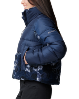 The Columbia Womens Leadbetter Point II Print Sherpa Hybrid Jacket in Collegiate Navy & Collegiate Navy Shadowvines