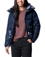 The Columbia Womens Leadbetter Point II Print Sherpa Hybrid Jacket in Collegiate Navy & Collegiate Navy Shadowvines