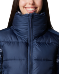 The Columbia Womens Leadbetter Point II Print Sherpa Hybrid Jacket in Collegiate Navy & Collegiate Navy Shadowvines