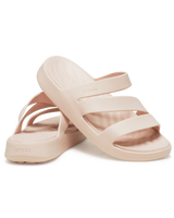 The Crocs Womens Getaway Strappy Sandals in Quartz