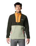 The Columbia Mens Sequoia Grove Half Zip Fleece Jacket in Greenscape, Sunstone, Safari & Spicy Pull