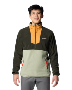 The Columbia Mens Sequoia Grove Half Zip Fleece Jacket in Greenscape, Sunstone, Safari & Spicy Pull