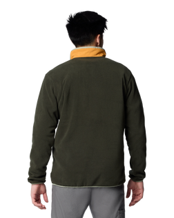 The Columbia Mens Sequoia Grove Half Zip Fleece Jacket in Greenscape, Sunstone, Safari & Spicy Pull