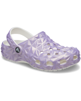 The Crocs Girls Girls Classic Iridescent Geometric Clog in White