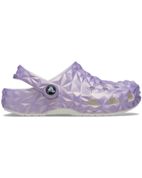 The Crocs Girls Girls Classic Iridescent Geometric Clog in White