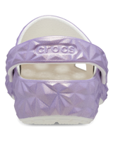 The Crocs Girls Girls Classic Iridescent Geometric Clog in White