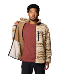 The Columbia Mens Winter Pass Printed Fleece II Jacket in Dark Stone & Delta Madras Multi