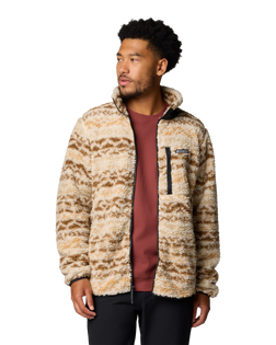 The Columbia Mens Winter Pass Printed Fleece II Jacket in Dark Stone & Delta Madras Multi