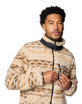 The Columbia Mens Winter Pass Printed Fleece II Jacket in Dark Stone & Delta Madras Multi