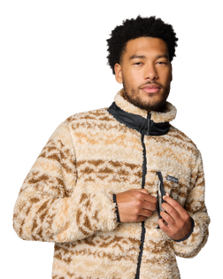 The Columbia Mens Winter Pass Printed Fleece II Jacket in Dark Stone & Delta Madras Multi