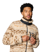 The Columbia Mens Winter Pass Printed Fleece II Jacket in Dark Stone & Delta Madras Multi