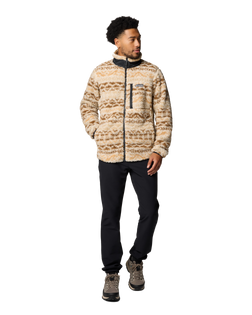 The Columbia Mens Winter Pass Printed Fleece II Jacket in Dark Stone & Delta Madras Multi