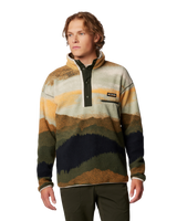 The Columbia Mens Helvetia II Printed Half Snap Fleece Jacket in Greenscape & Stippled Stripe