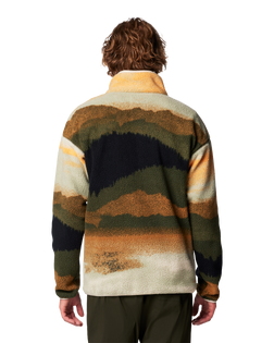 The Columbia Mens Helvetia II Printed Half Snap Fleece Jacket in Greenscape & Stippled Stripe