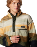 The Columbia Mens Helvetia II Printed Half Snap Fleece Jacket in Greenscape & Stippled Stripe