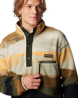 The Columbia Mens Helvetia II Printed Half Snap Fleece Jacket in Greenscape & Stippled Stripe