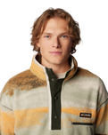 The Columbia Mens Helvetia II Printed Half Snap Fleece Jacket in Greenscape & Stippled Stripe