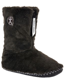 The Bedroom Athletics Womens Marilyn Classic Faux Fur Slipper Boots in Charcoal
