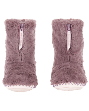 The Bedroom Athletics Womens Monroe Faux Fur Slipper Boots in Aquarelle & Dusky Pink