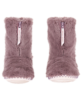 The Bedroom Athletics Womens Monroe Faux Fur Slipper Boots in Aquarelle & Dusky Pink