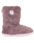 The Bedroom Athletics Womens Monroe Faux Fur Slipper Boots in Aquarelle & Dusky Pink