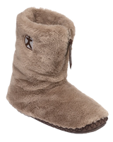 Monroe Faux Fur Slipper Boots in Deep Taupe