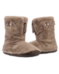 Monroe Faux Fur Slipper Boots in Deep Taupe