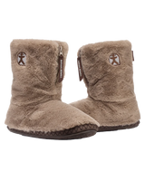 Monroe Faux Fur Slipper Boots in Deep Taupe