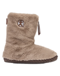 Monroe Faux Fur Slipper Boots in Deep Taupe