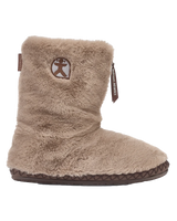 Monroe Faux Fur Slipper Boots in Deep Taupe