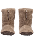 Monroe Faux Fur Slipper Boots in Deep Taupe