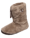 Monroe Faux Fur Slipper Boots in Deep Taupe