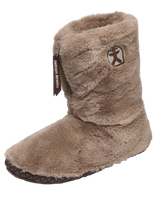 Monroe Faux Fur Slipper Boots in Deep Taupe