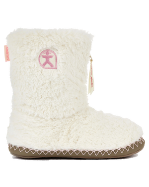 The Bedroom Athletics Womens Monroe Faux Fur Slipper Boots in Cream & Moonrock