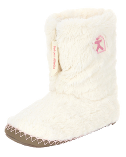 The Bedroom Athletics Womens Monroe Faux Fur Slipper Boots in Cream & Moonrock