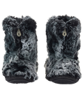 The Bedroom Athletics Womens Cole Luxury Faux Fur Slipper Boots in Black Wolf