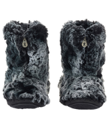 The Bedroom Athletics Womens Cole Luxury Faux Fur Slipper Boots in Black Wolf