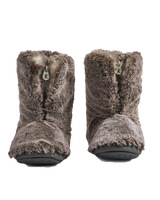 The Bedroom Athletics Womens Cole Luxury Faux Fur Slipper Boots in Russian Grey