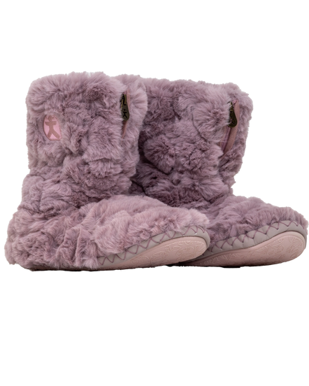 The Bedroom Athletics Womens Cole Luxury Faux Fur Slipper Boots in Pink Sorbet