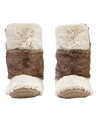 Florence Longer Length Luxury Faux Fur Slipper Boots in Patchwork Ferret